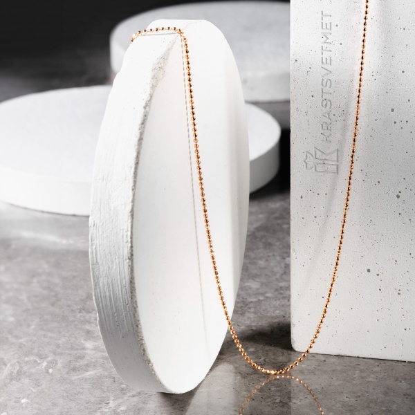 Цепь из красного золота 585, плетение «Перлина»